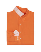 Childrens orange linen shirt by Lotty B Mustique