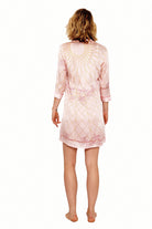 Lotty B Shirt Dress in Silk Crepe-de-Chine (Spiderlily Peach Pink) Back