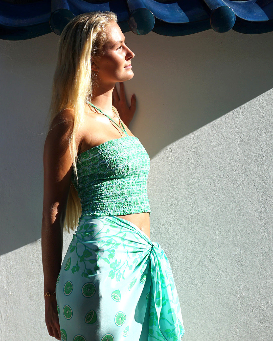 Silk bandeau top holiday clothes by Lotty B Mustique