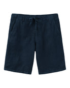 Mens pure linen casual shorts in eclipse navy blue by Pink House