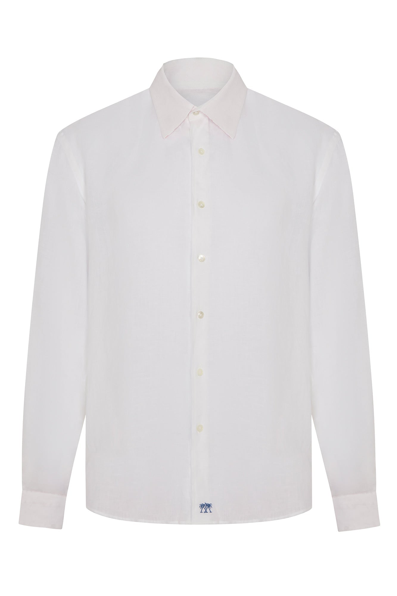 Essential mens optic white linen shirt by Pink house Mustique