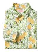 Men's linen shirt in green and yellow Mango print by Pink House