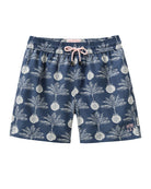 Mens recycled swim shorts in Potted Palm navy by Pink House Mustique