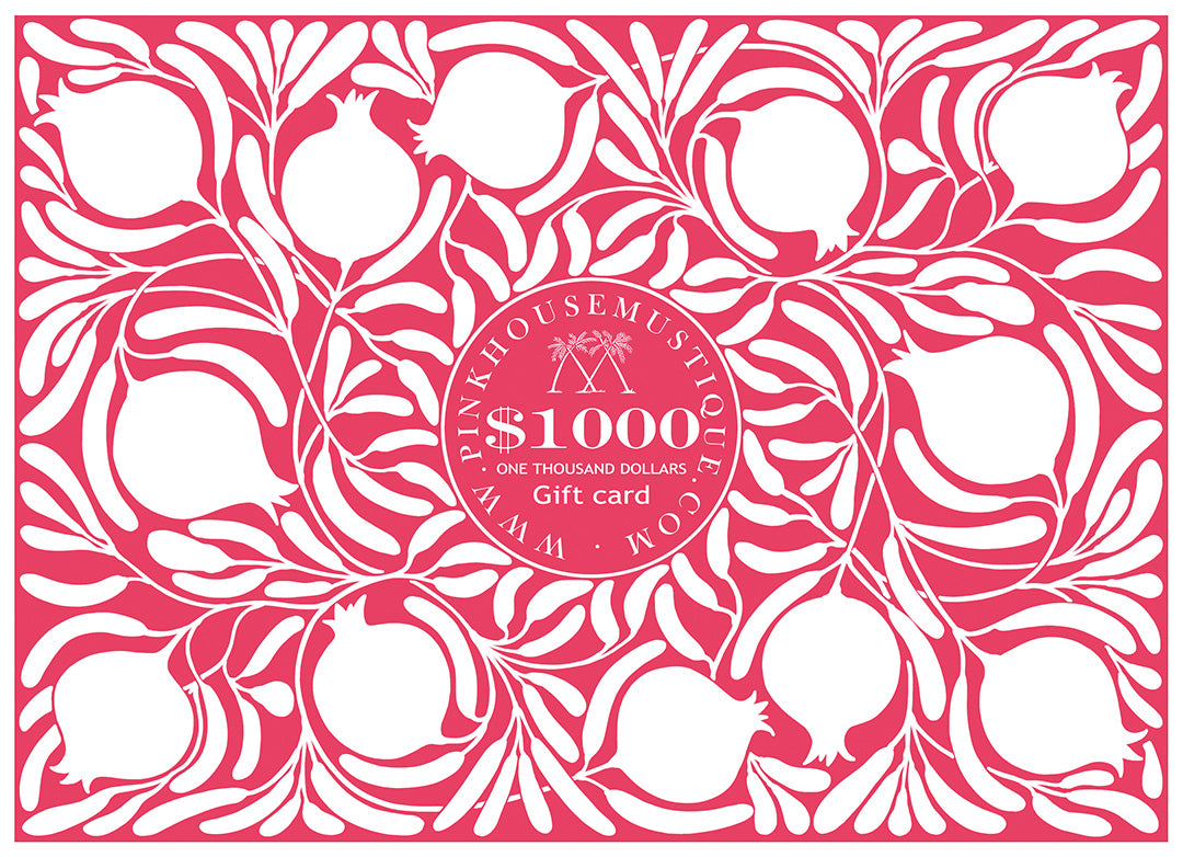 Send a Pink House Mustique gift card to the value of $1000