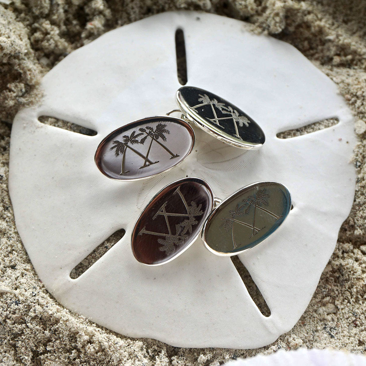 Sterling Silver Oval Mustique Cufflinks - Mustique lifestyle