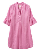 Women's linen Decima dress with frilled cuffs by Pink House