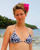 Womens Triangle Bikini : BANANA TREE - NAVY Holiday style by Lotty B Mustique