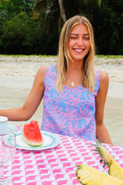 Womens Linen Slip Dress: BANANA TREE - PINK Mustique beach life by Lotty B