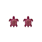 Stud Earrings : MUSTIQUE SEA LIFE TURTLE - PINK designed by Catherine Prevost in collaboration with Atelier Swarovski is in aid of the St. Vincent & the Grenadines Environment Fund.