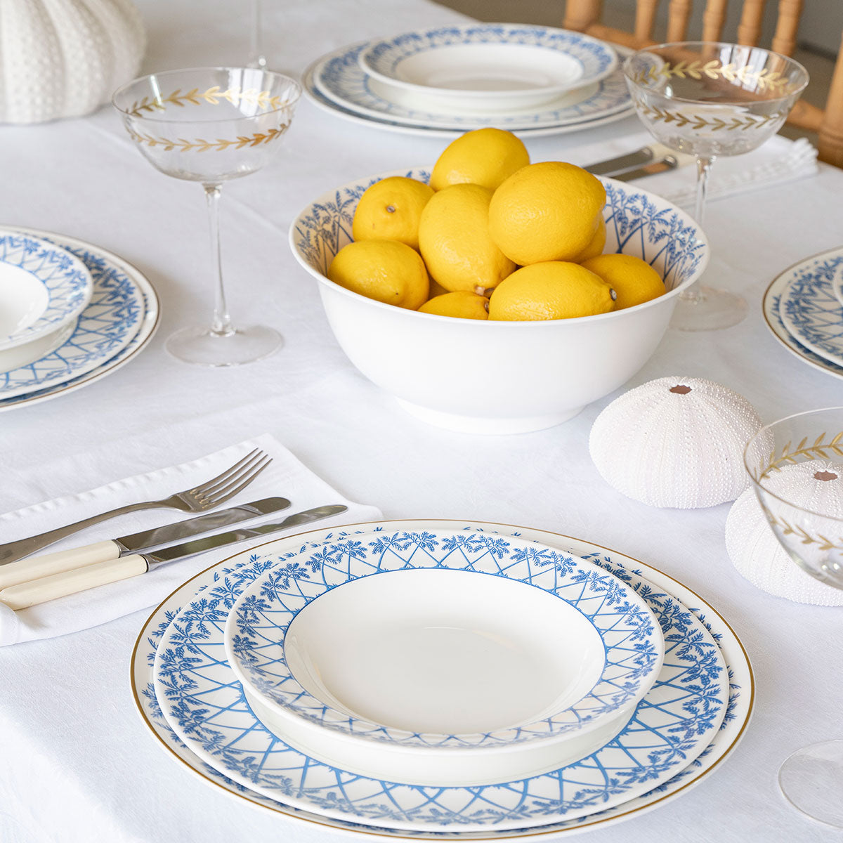 outdoor table styling with fine bone china dinner service