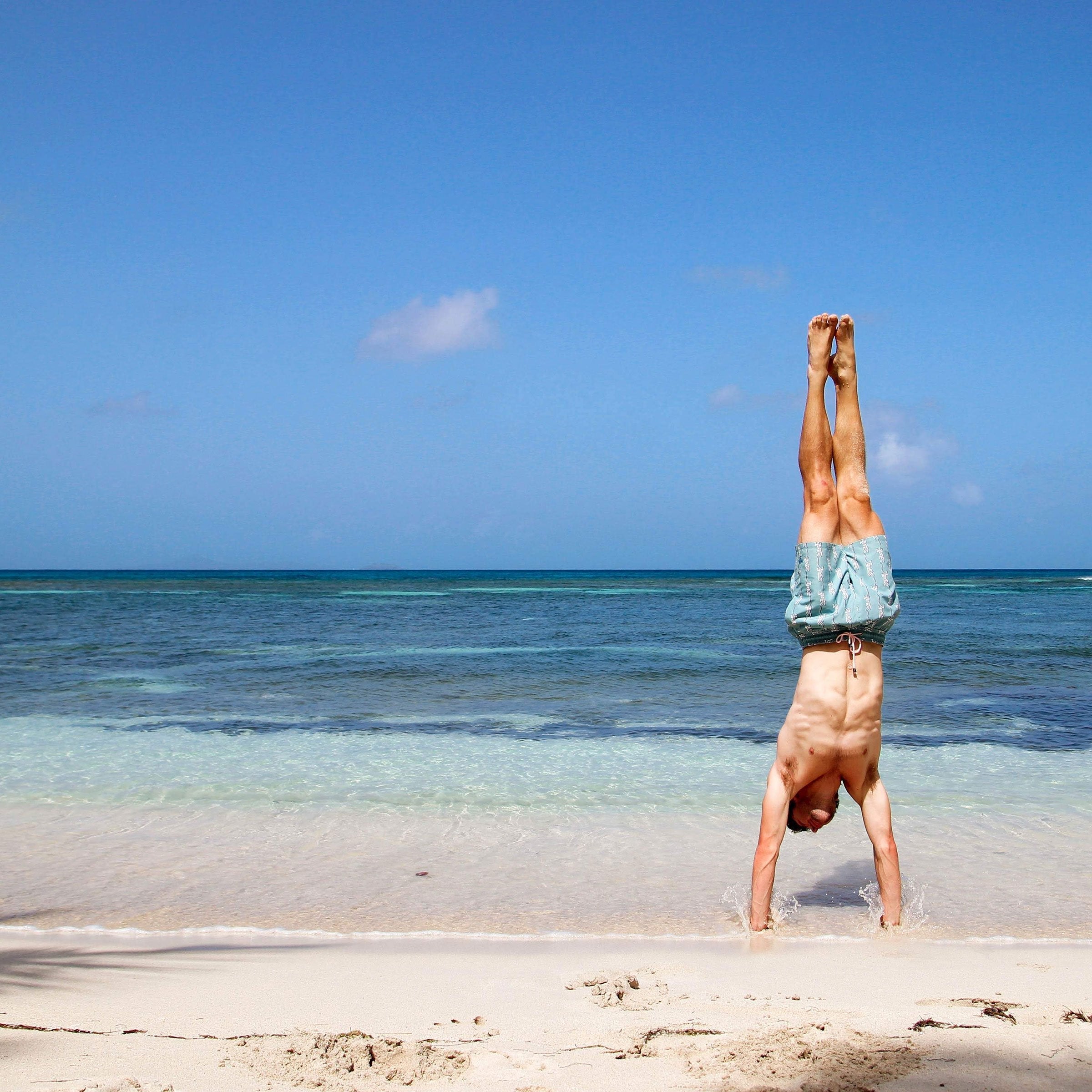 Mens swim trunks: GECKO - OLIVE, Pink House Mustique designer resort wear by Lotty B