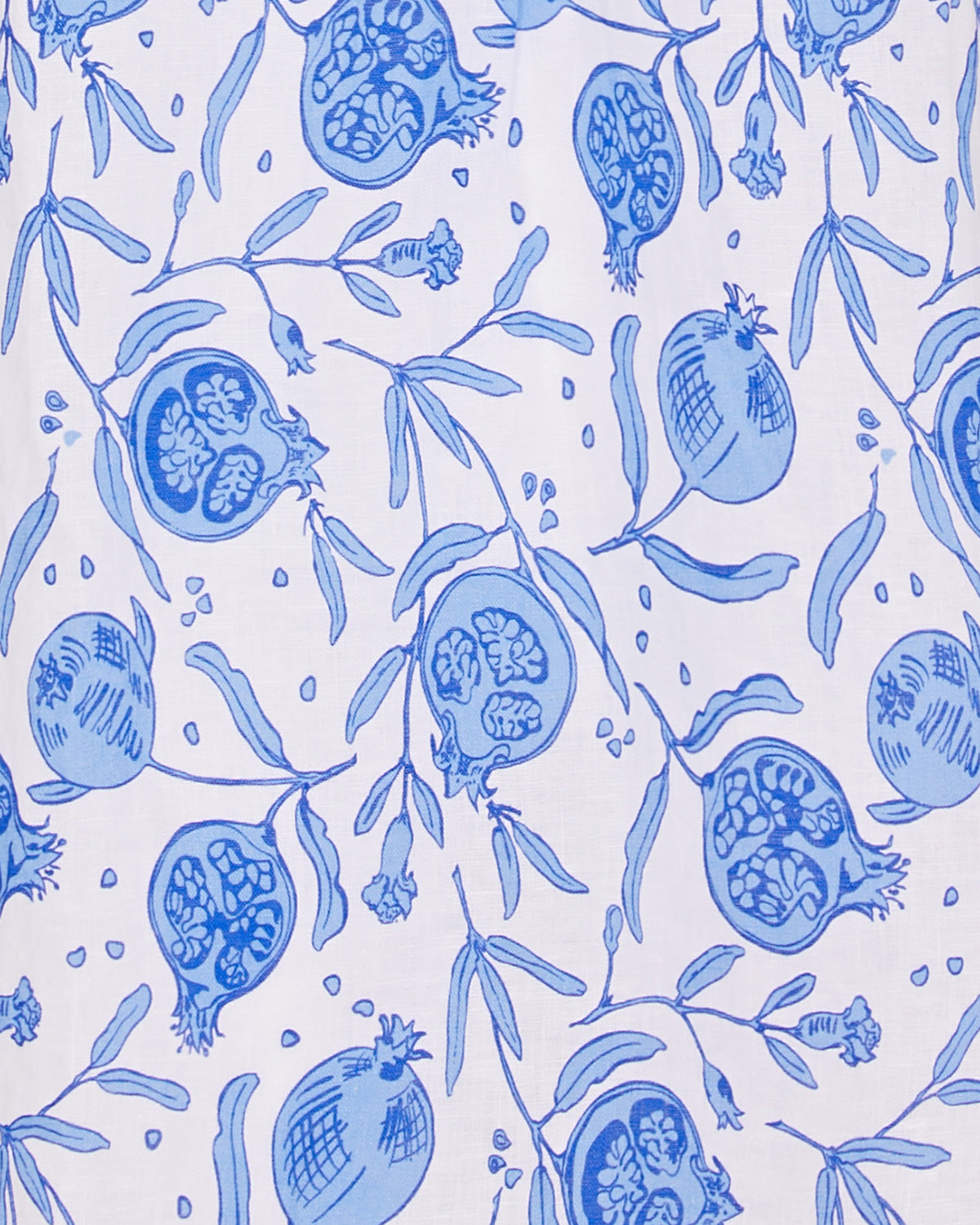 Pomegranate blue print by designer Lotty B