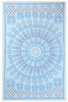 Lotty B Sarong in Silk Crepe-de-Chine: PINEAPPLE - BLUE